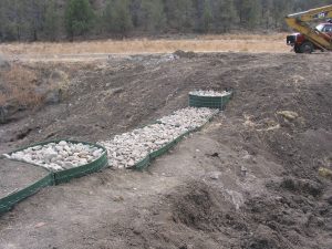 Hesco baskets in place