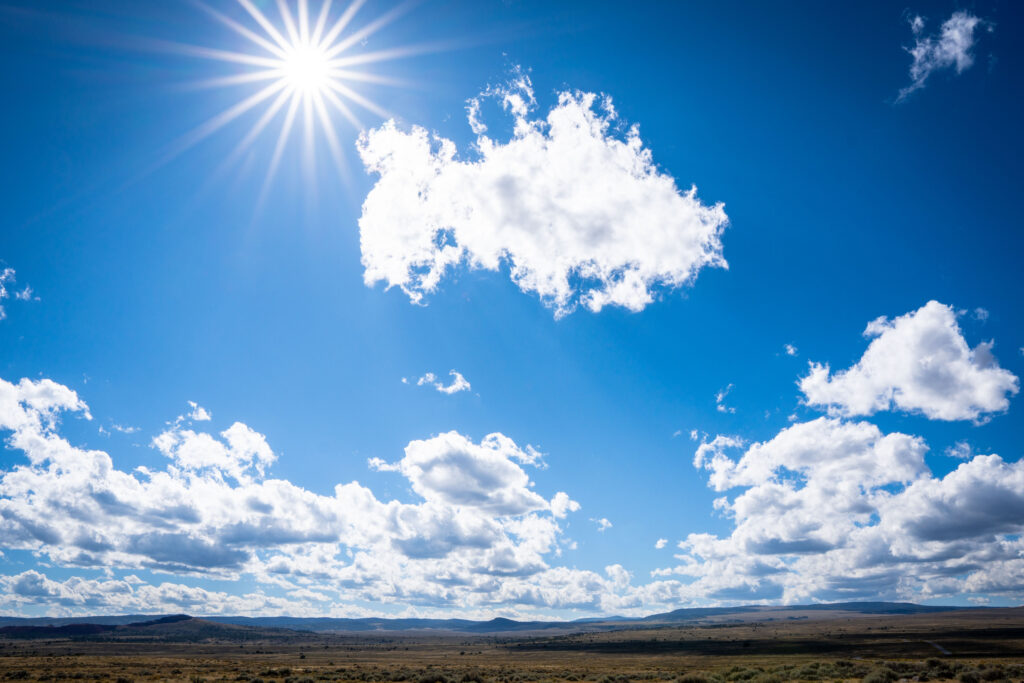 bright sunshine over forests and rangelands in New Mexico