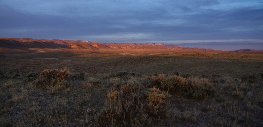 Sunrise over sagebrush country in Colorado