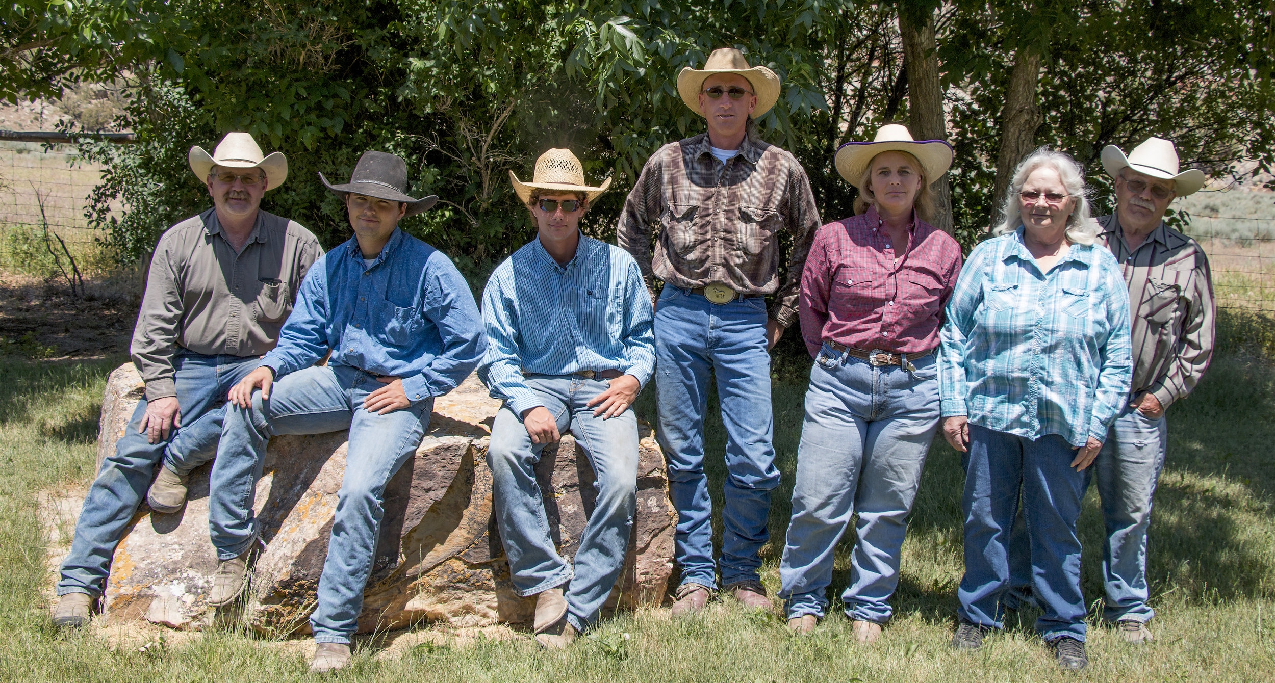 Pete Garrett (far right) and his family pause for a moment on a Leopold Conservation Award tour. Garrett and his wife, Ethel, are 2017 recipients of this award.