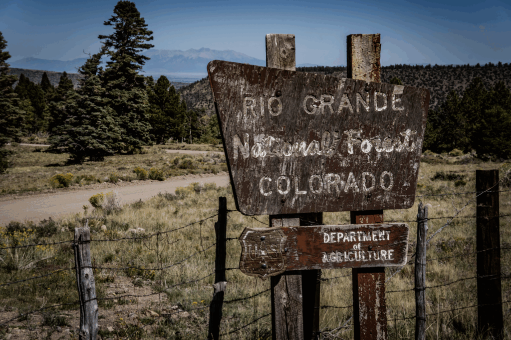 Rio Grande National Forest sign